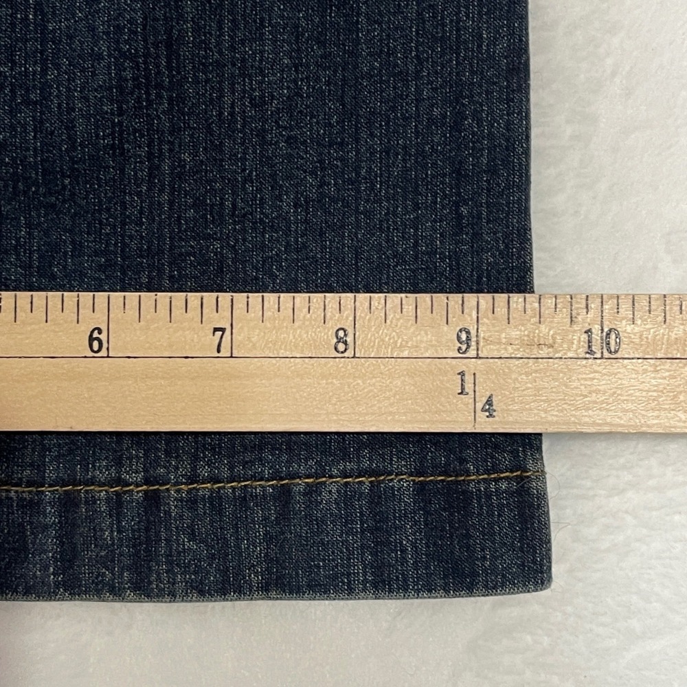 Soft Surroundings Women Sz Med Dark Wash Flare Leg Jeans Zipper Fly Cotton Blend - Picture 8 of 11